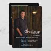 モダン シンプル フォト 卒業パーティー 招待状 (正面/裏面)