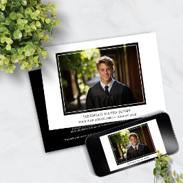 モダン シンプル フォト 卒業式 招待状