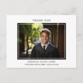 モダン シンプル フォト 卒業 ありがとう ポストカード (正面)