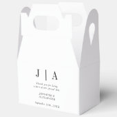 モダン シンプル ブラック アンド ホワイト モノグラム カップル ネーム フェイバーボックス (見開き)