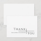 モダン シンプル ブラック ウェディング サンクス カード (正面/裏面)