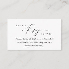 モダン シンプル ブラック カリグラフィー, オンライン RSVP エンクロージャーカード