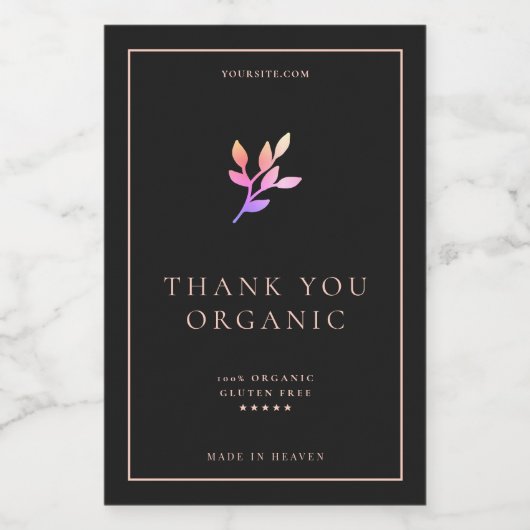 モダン シンプル ブラック ピンク パープル ミニマリスト ロゴ フードラベル (シングルラベル)