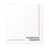 モダン シンプル ブラック ホワイト おしゃれ ミニマル プレーン ノートパッド (正面)