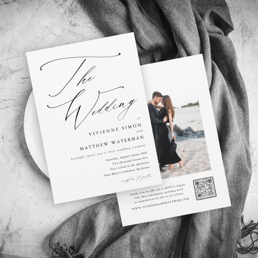 モダン シンプル ブラック＆ホワイト ウェディング 招待状