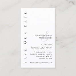 モダン シンプル ブラック＆ホワイト - セーブ・ザ・デート - 名刺