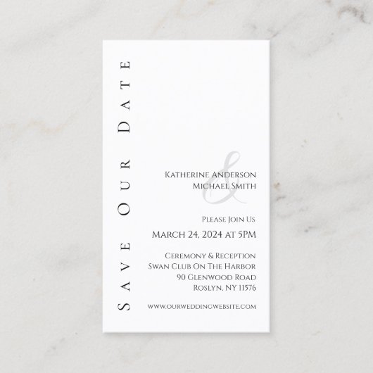 モダン シンプル ブラック＆ホワイト - セーブ・ザ・デート - 名刺 (正面)