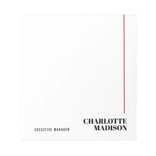 モダン シンプル ブラック ホワイト トレンディ ミニマリスト プレーン ノートパッド (正面)