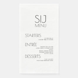 モダン シンプル ブラック ホワイト ボールド ウェディング メニュー
