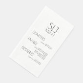 モダン シンプル ブラック ホワイト ボールド ウェディング メニュー (コーナー)