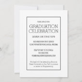 モダン シンプル ブラック＆ホワイト 卒業 案内状 (裏面)