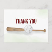 モダン シンプル ベースボール サンクス ウォーターカラー ポストカード (正面)