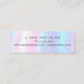 モダン シンプル ホログラフィック, ホイル ブラシ ストローク スキニー名刺 (裏面)