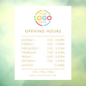 モダン シンプル ホワイト ゴールド | 営業時間 ウィンドウサイン (シート3)