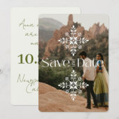 モダン シンプル ボヘミアン ウェディング 写真付き Save the Date 招待状 (正面/裏面)