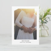 モダン シンプル ミニマリスト テキストと写真 ウェディング セーブザデート (スタンド正面)