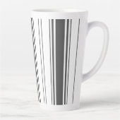 モダン シンプル ミニマリスト ブラック アンド ホワイト ストライプ カフェラテマグ (右)
