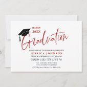 モダン シンプル ミニマリスト 卒業パーティー 招待状 (正面)