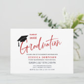 モダン シンプル ミニマリスト 卒業パーティー 招待状 (スタンド正面)