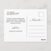 モダン シンプル ミニマリスト 卒業 ありがとうございます ポストカード (裏面)