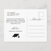 モダン シンプル ミニマリスト 卒業 ありがとうございます 案内ポストカード (裏面)