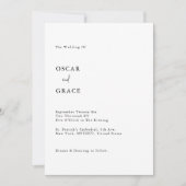 モダン シンプル ミニマリスト QRコード 招待状 ウェディング (正面)