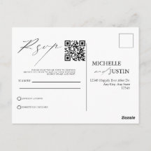 モダン シンプル ミニマル ウェディング QRコード RSVP ポスト