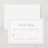 モダン シンプル ミニマル エレガント ウェディング RSVP カード (正面/裏面)