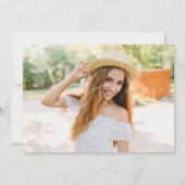 モダン シンプル ミニマル フォト 卒業パーティー 招待状 (裏面)