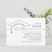 モダン シンプル ミニマル 卒業パーティー 招待状 (スタンド正面)