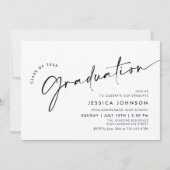 モダン シンプル ミニマル 卒業パーティー 招待状 (正面)
