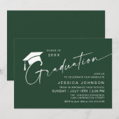 モダン シンプル ミニマル 卒業パーティー 招待状 (正面/裏面)