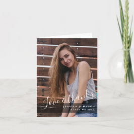 モダン シンプル ミニマル 卒業 フォト サンキューカード