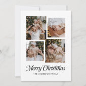 モダン シンプル ミニマル 四枚写真コラージュ シーズンカード (正面)