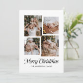 モダン シンプル ミニマル 四枚写真コラージュ シーズンカード (スタンド正面)