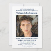 モダン シンプル ミニマル 2 フォト 卒業パーティー 招待状 (裏面)