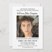 モダン シンプル ミニマル 2 フォト 卒業パーティー 招待状 (裏面)