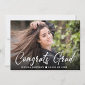 モダン シンプル ミニマル 4 フォト 卒業パーティー 招待状 (正面)