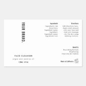 モダン シンプル ミニマル 4 OZ 化粧品ボトルラベル 長方形シール (正面)