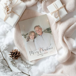 モダン シンプル メリークリスマス テキストオーバーレイ 写真 シーズンカード