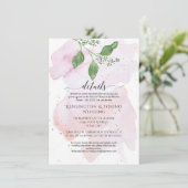 モダン シンプル ユーカリ グリーン ウェディングの詳細 招待状 (スタンド正面)