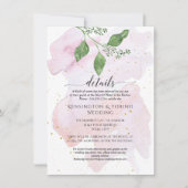 モダン シンプル ユーカリ グリーン ウェディングの詳細 招待状 (正面)