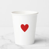 モダン シンプル レッド ハート 紙コップ (裏面)