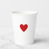 モダン シンプル レッド ハート 紙コップ (正面)