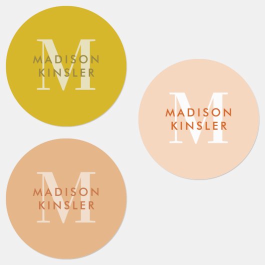 モダン シンプル 初期 ボヘミア ワンタッチ ネームラベル ラベル (グループ)