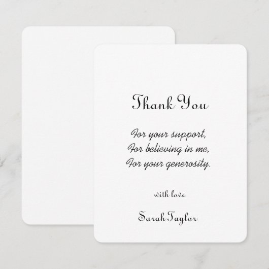 モダン シンプル 手書き ブライダルシャワー ウェディング サンキューカード (正面/裏面)
