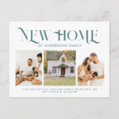 モダン シンプル 新居 3 枚の写真 引っ越し ティール 案内ポストカード (正面)