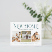 モダン シンプル 新居 3 枚の写真 引っ越し ティール 案内ポストカード (スタンド正面)