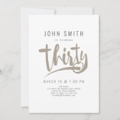 モダン,シンプル，男性30お祝い誕生日 招待状 (正面)