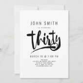 モダン,シンプル，男性30お祝い誕生日 招待状 (正面)